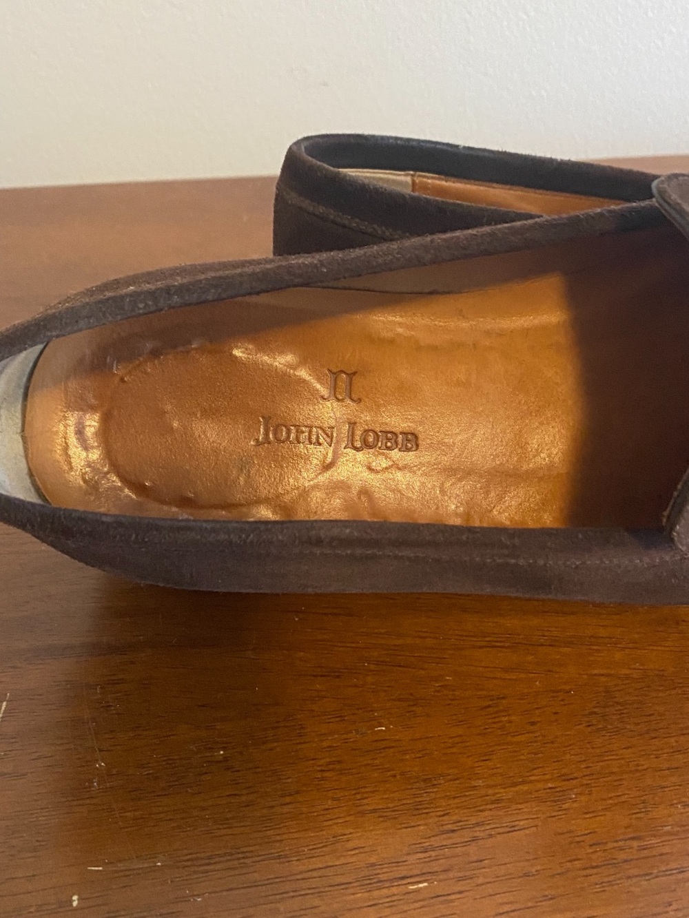 John Lobb Brown Suede Slip-On Loafers